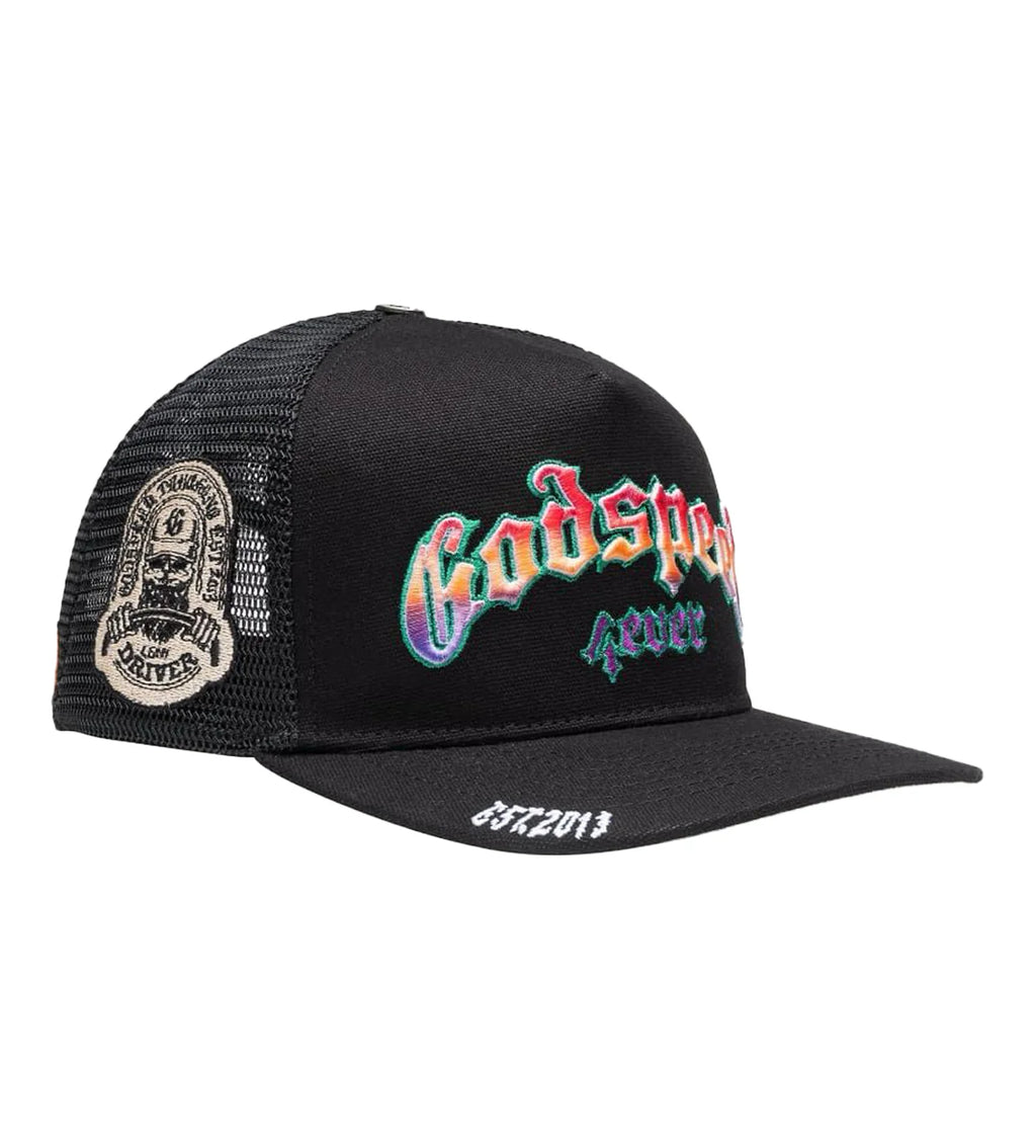 GODSPEED FOREVER TRUCKER HAWAIIAN HAT BLACK