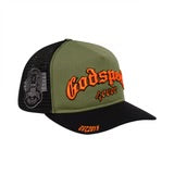 GODSPEED FOREVER TRUCKER HAT OLIVE/ORANGE