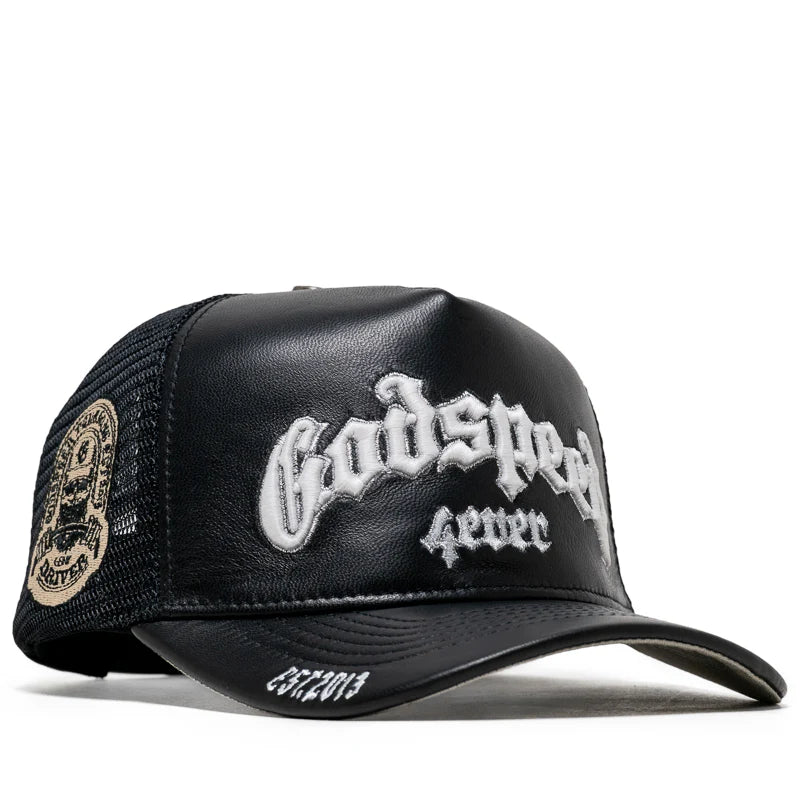 GODSPEED NEW YORK GS FOREVER PREMIUM LEATHER TRUCKER HAT