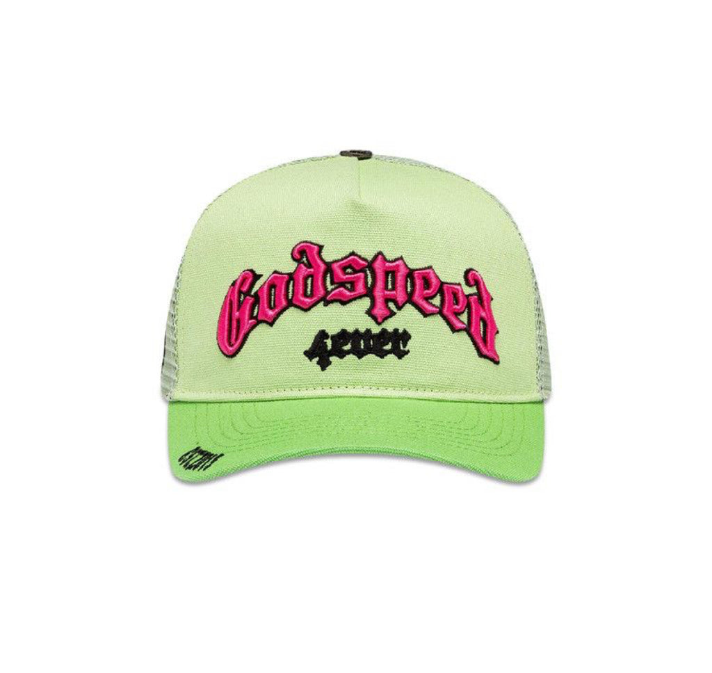 Godspeed Forever Trucker Hat “Lime Pink”