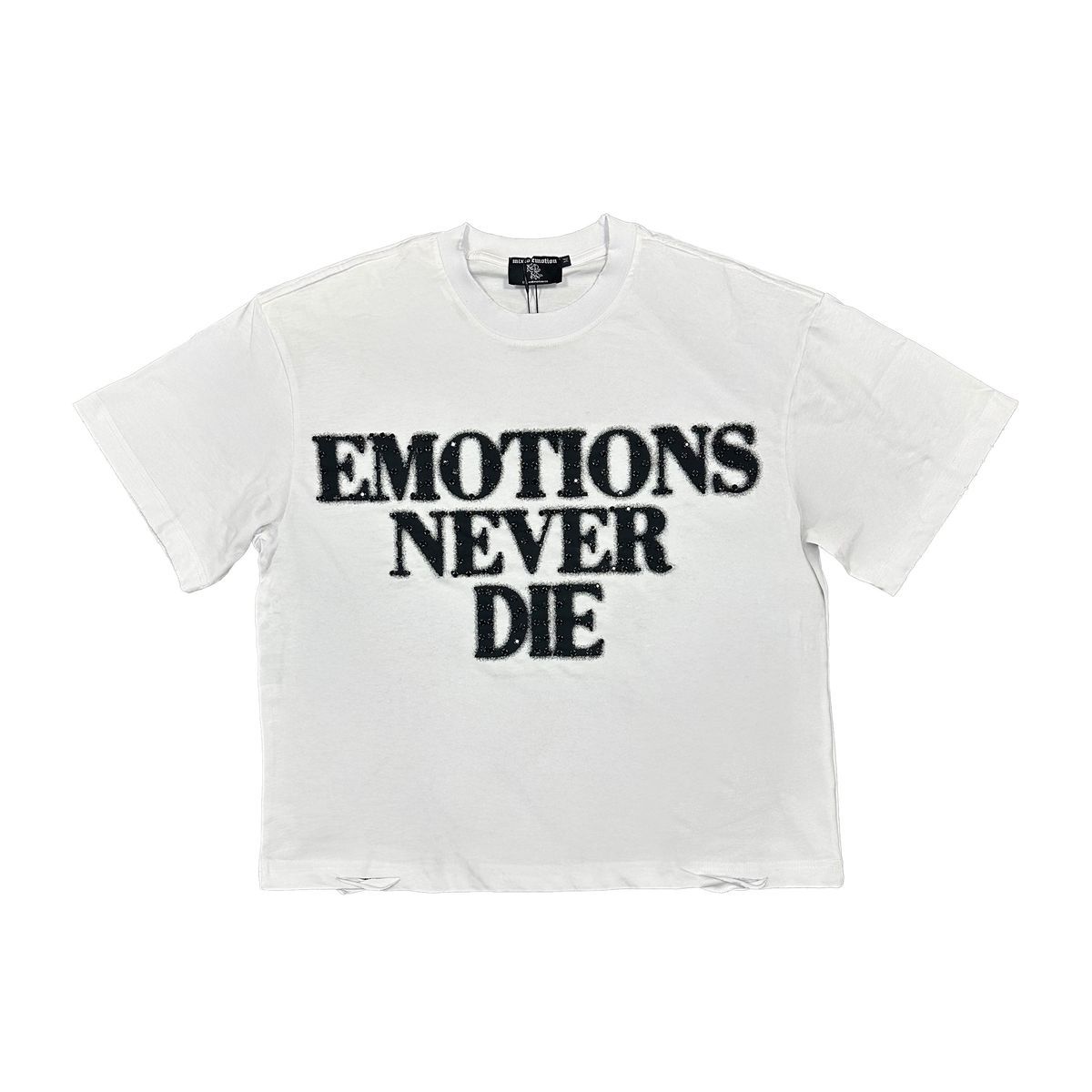 T-SHIRT MIXEMOTION WHITE 'END' RHINESTONE TEE image 0