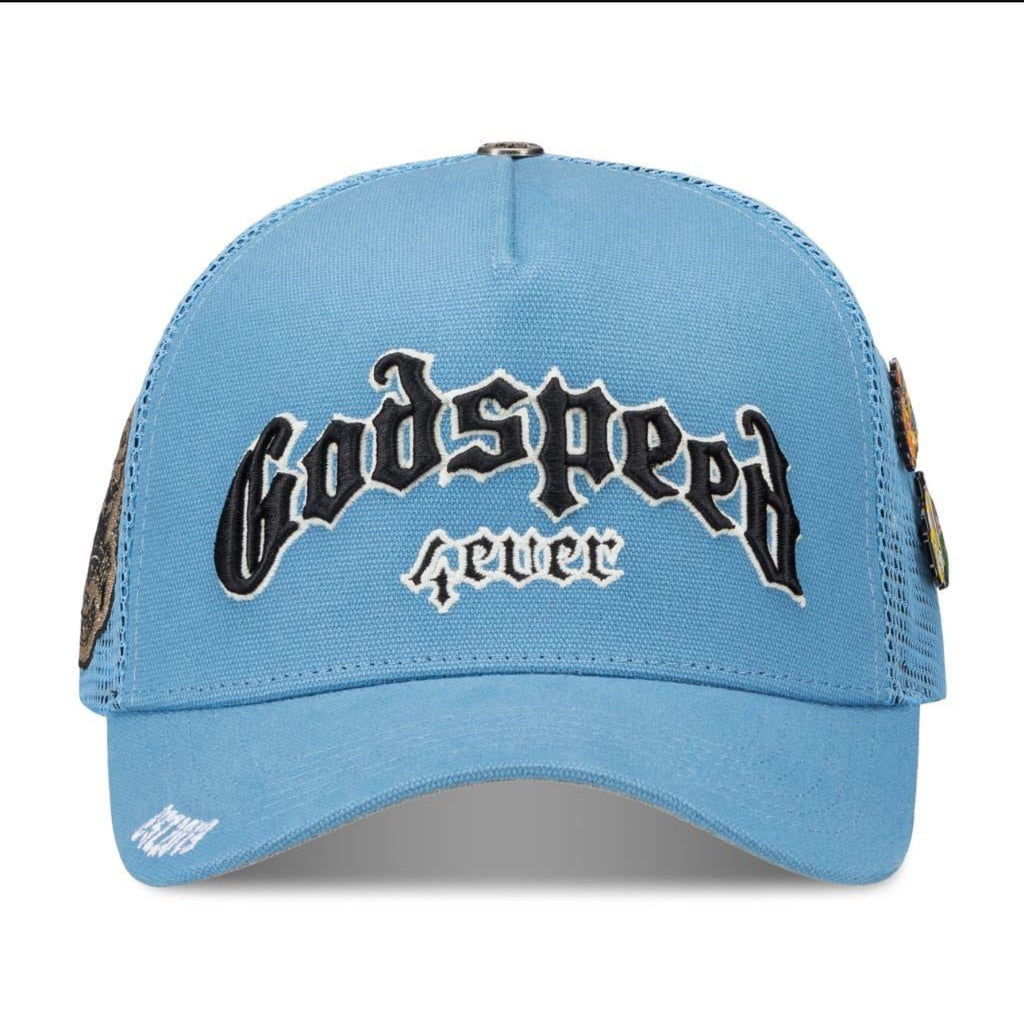 GODSPEED FOREVER TRUCKER HAT “BABY BLUE”