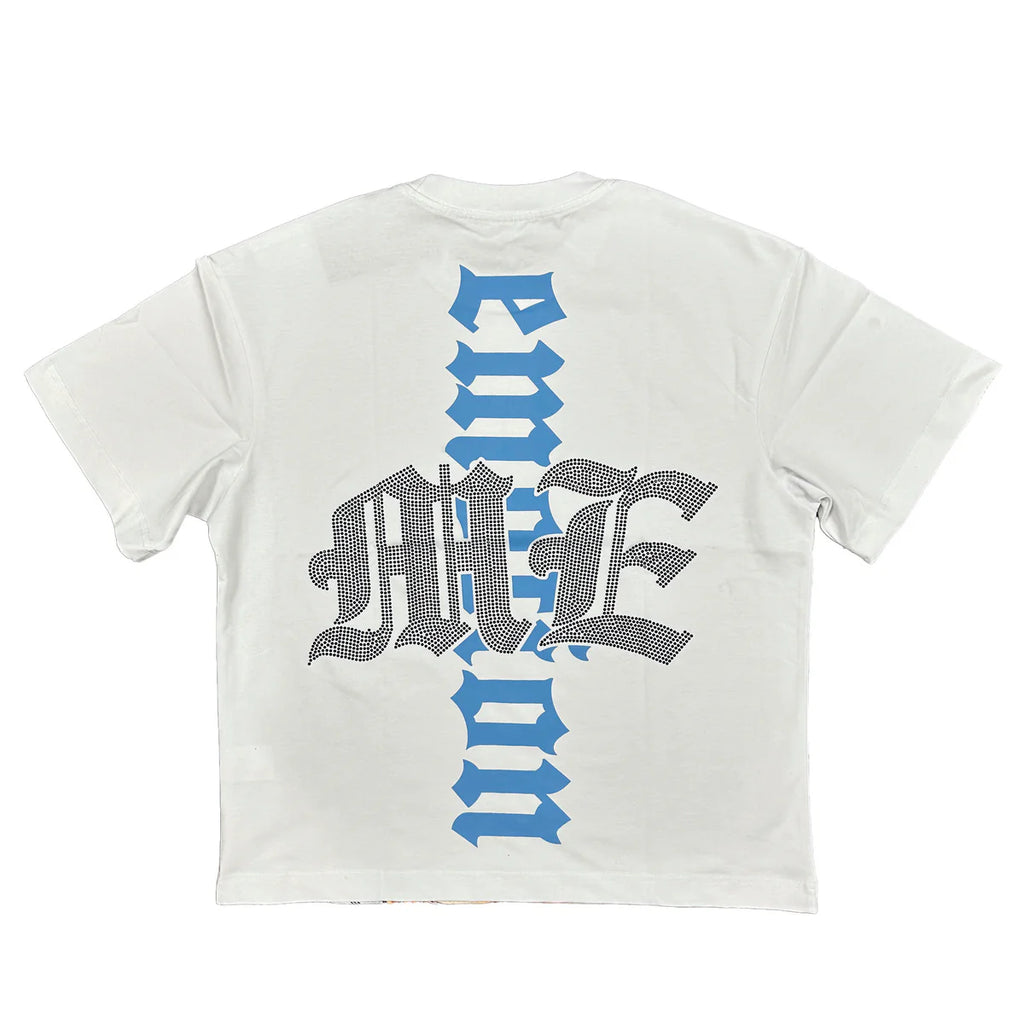 White “Angel” Rhinestone Tee